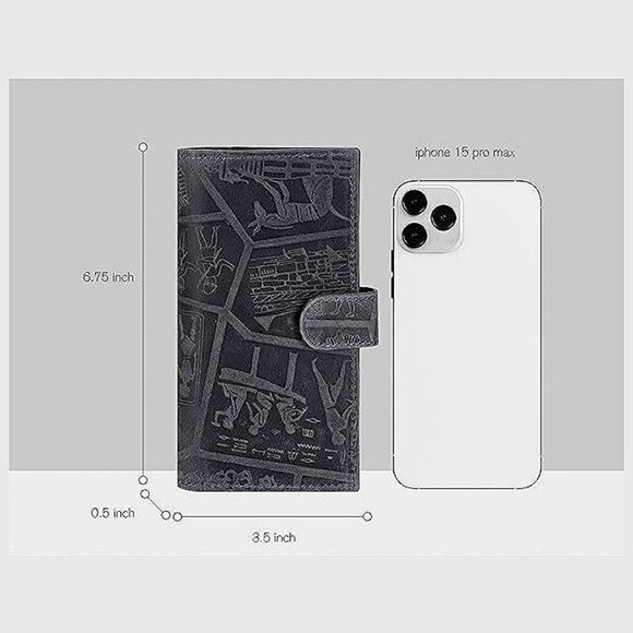 Checkbook Cover Slim Minimalist For Men Egyptian Blue - Picture 4 of 6